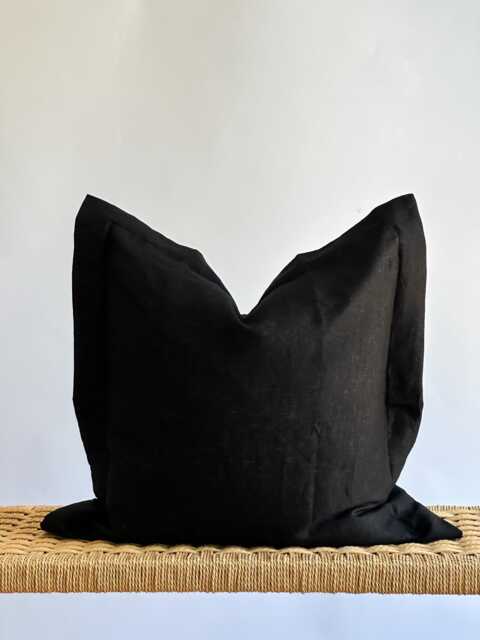 Linen Pillowcase , Natural Color Striped Pillow Cover - image 1