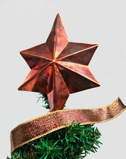 Copper Star Christmas Tree Topper - Rustic Metal For Holiday Decor, Farmhouse Decoration, Handmade - image 1