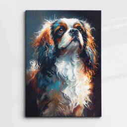 Cavalier King Charles Pet Dog Abstract Painting Puppy Wall Art Framed Canvas Poster Print Home/Office Room Decor Gifts - thumbnail 3