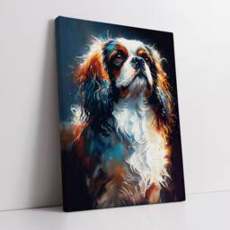 Cavalier King Charles Pet Dog Abstract Painting Puppy Wall Art Framed Canvas Poster Print Home/Office Room Decor Gifts - thumbnail 2