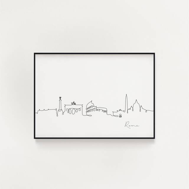 Rome Skyline Print, Line Art Minimalist Wall Art, City Skyscraper Poster, Fine Nordic Home Decor, Sketch Landmark - image 1