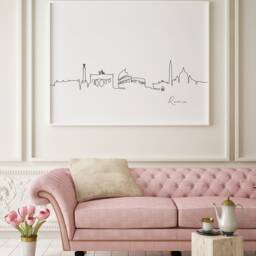 Rome Skyline Print, Line Art Minimalist Wall Art, City Skyscraper Poster, Fine Nordic Home Decor, Sketch Landmark - thumbnail 3