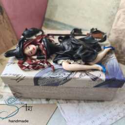 Witch With Blue Shoes Handmade in Polymerclay Without Molds On Halloween Box - thumbnail 4