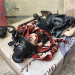 Witch With Blue Shoes Handmade in Polymerclay Without Molds On Halloween Box - thumbnail 3
