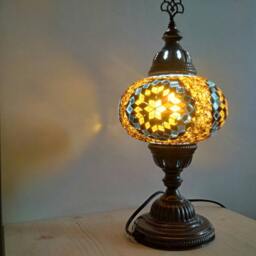 Oriental Lamp Coloured Glass Mosaic Handmade in Italy Special Gift Home Light Effect - thumbnail 2