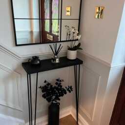 Solid Oak Hand-Made Console Table With Black Three Pin Hairpin Legs. - Hallway/Radiator Cover - thumbnail 2