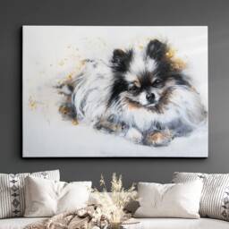 Pomeranian Abstract Dog Oil Painting Framed Poster Print Or Canvas Wall Decor Art Bedroom Home Interior Gift For Pet Lover - thumbnail 1