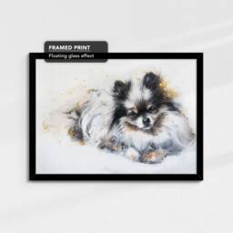 Pomeranian Abstract Dog Oil Painting Framed Poster Print Or Canvas Wall Decor Art Bedroom Home Interior Gift For Pet Lover - thumbnail 2