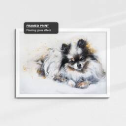 Pomeranian Abstract Dog Oil Painting Framed Poster Print Or Canvas Wall Decor Art Bedroom Home Interior Gift For Pet Lover - thumbnail 3
