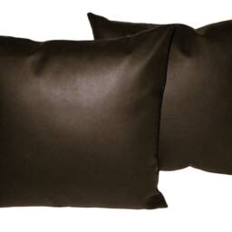 "2 Brown Faux Leather Classic Cushion Covers 16"" 18"" 20" - thumbnail 3