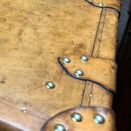 English Handmade Luxury Leather Nightstands - Matching Pair - thumbnail 3
