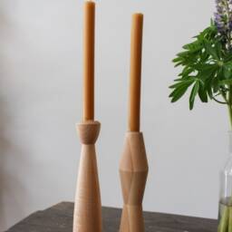 Rustic Maple Wood Candle Stick Holder - thumbnail 3
