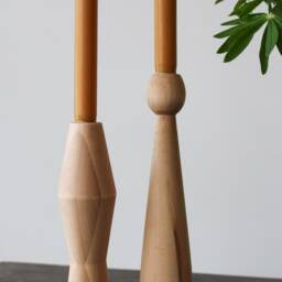 Rustic Maple Wood Candle Stick Holder - thumbnail 4