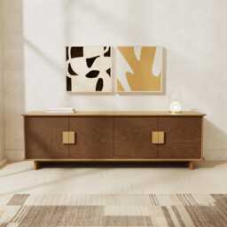 Minimalist Birch Plywood Tv Media Storage Unit, Scandinavian Media Console Cabinet, Handmade Sideboard - thumbnail 3