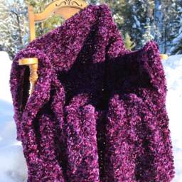 Hand Crocheted Exquisitely Royal Purple Throw - thumbnail 2