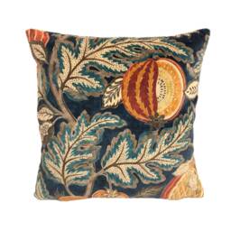 Sanderson - Cantaloupe Tumeric/Indigo Cushion Cover Throw Pillow Designer Home Decor - thumbnail 2