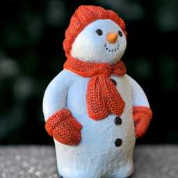 Fantasy Snowman Sculpture Outdoor Figurine Cement Winter Statue Christmas Decoration Handmade Art Garden Ornament - thumbnail 4