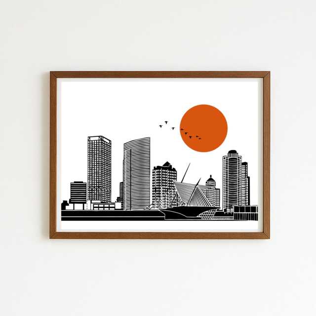 Milwaukee Skyline Print, Lakefront Wall Art - image 1