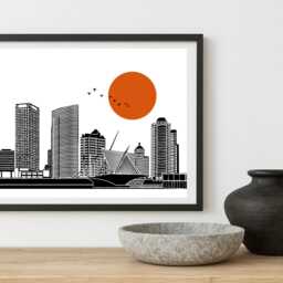 Milwaukee Skyline Print, Lakefront Wall Art - thumbnail 2