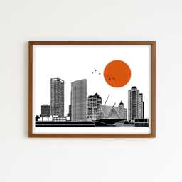 Milwaukee Skyline Print, Lakefront Wall Art - thumbnail 1