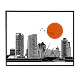 Milwaukee Skyline Print, Lakefront Wall Art - thumbnail 3
