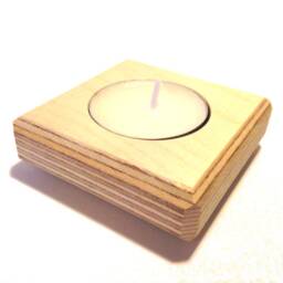 Handmade, Wooden Tealight Holder, Set Of 2 Pieces - thumbnail 3
