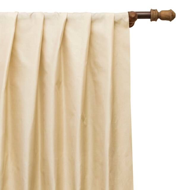 Champagne Art Silk Curtain Panels, Faux Curtains - Rod Pocket, Grommet, Box Pleat, Three Pinch Tab Top & Plain Ring Top - image 1