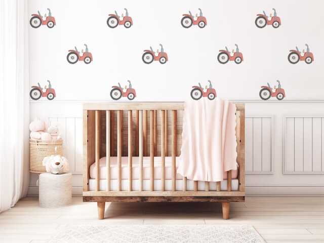 Tractor Wall Decals Nursery Stickers Farm Vehicle Peel & Stick Baby Boy Bedroom Decor - image 1