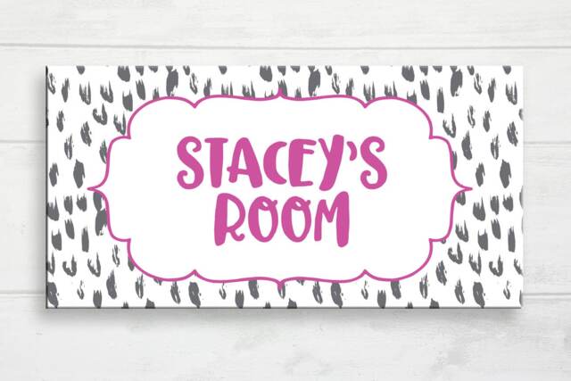 Leopard Print Door Sign, Girl's Name Plaque, Animal Personalized Print, Girls Room Birthday Gift - image 1