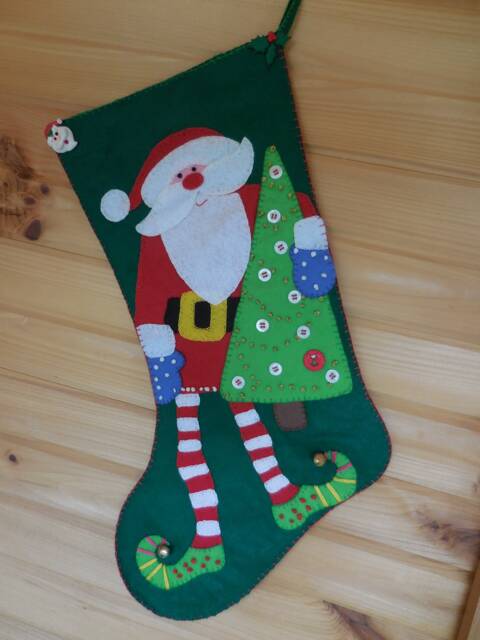 The Elfin Footed Santa Christmas Stocking - image 1
