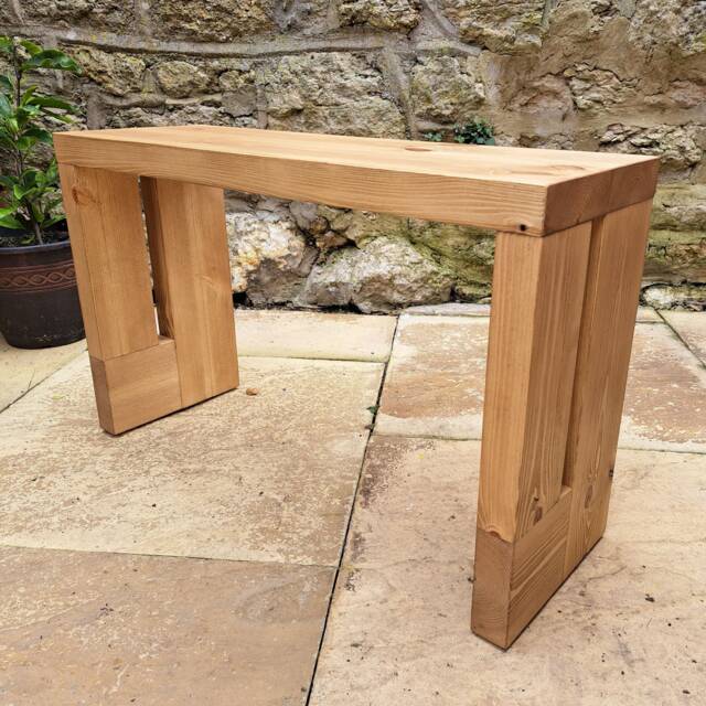 Narrow Hallway Bench, Handmade Rustic Wooden Bench Seat - image 1
