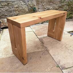 Narrow Hallway Bench, Handmade Rustic Wooden Bench Seat - thumbnail 3
