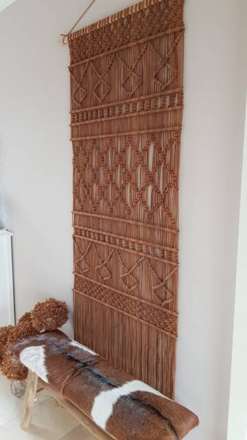 Terracotta Macram?? Wall Hanging Handmade Earth Tone Cotton Luxury Art For A Stylish Interior Acoustics in The Home - image 1