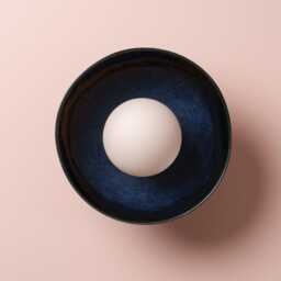 Blue Small Dawn Wall Light in Ceramic & Oak - thumbnail 1