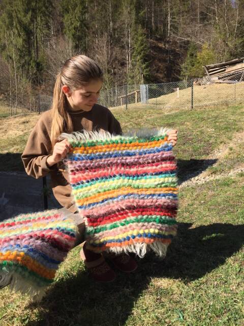 Handwoven Wool Chair Pad Colorful Ukrainian Rug - image 1