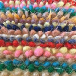 Handwoven Wool Chair Pad Colorful Ukrainian Rug - thumbnail 3
