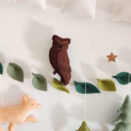Personalized Woodland Name Banner Felt Animal Nursery Decor - thumbnail 3