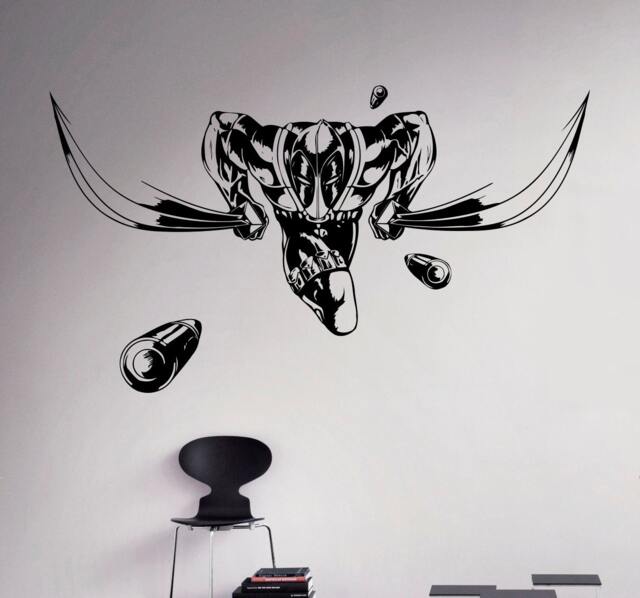 Deadpool Wall Art Decal Superhero Comics Vinyl Sticker Home Interior Decor Mural Housewares Custom Design 14(Nt - image 1