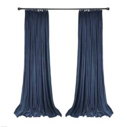 Pair Of Navy Blue Velvet Curtains, Bedroom Living Room Custom Curtains - thumbnail 2