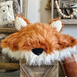 Black Bear Faux Fur Animal Head Pillow For Cabin Decor - thumbnail 3