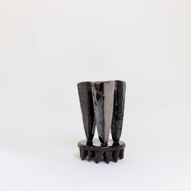 Ricca Okano Root Vase Japanese Abstract Ceramic Art, Ikebana Sculpture - image 1
