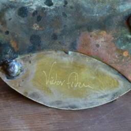 Moon Silverware Sculpture Vintage Silver Plated Tray Copper - thumbnail 4