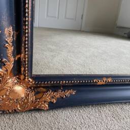 Extra Large Mirror French Baroque Antique Ornate Painted Gold Leaf Stencilled - thumbnail 3