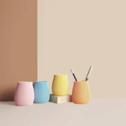 Pencil Potdesk Organizer Made With Recycled Materials, Idea For Office Accessories, Storage & Decoration, Scandinavian Design, Gift Home - thumbnail 2