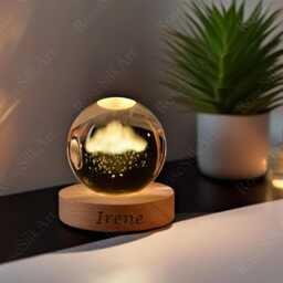 Custom Cloud Night Light, Moon Lamp, Saturn Cute Crystal 3D Glass Ball Nursery Decor, Room Decor Lamp - thumbnail 1