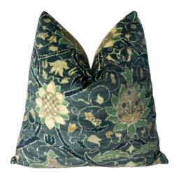 William Morris - Montreal Velvet Indigo/Slate Stunning Classic English Designer Cushion Cover Throw Pillow Home Decor