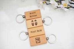 House Key Tags, Fobs, Labelled House Keyrings, Wooden Keyrings, Homewarming Gifts, Keys