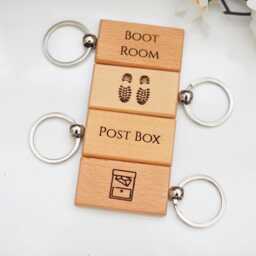 House Key Tags, Fobs, Labelled House Keyrings, Wooden Keyrings, Homewarming Gifts, Keys - thumbnail 2