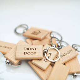 House Key Tags, Fobs, Labelled House Keyrings, Wooden Keyrings, Homewarming Gifts, Keys - thumbnail 3