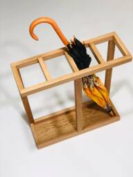 Wood Umbrella Holder For Entryway, Farmhouse Stand Basket